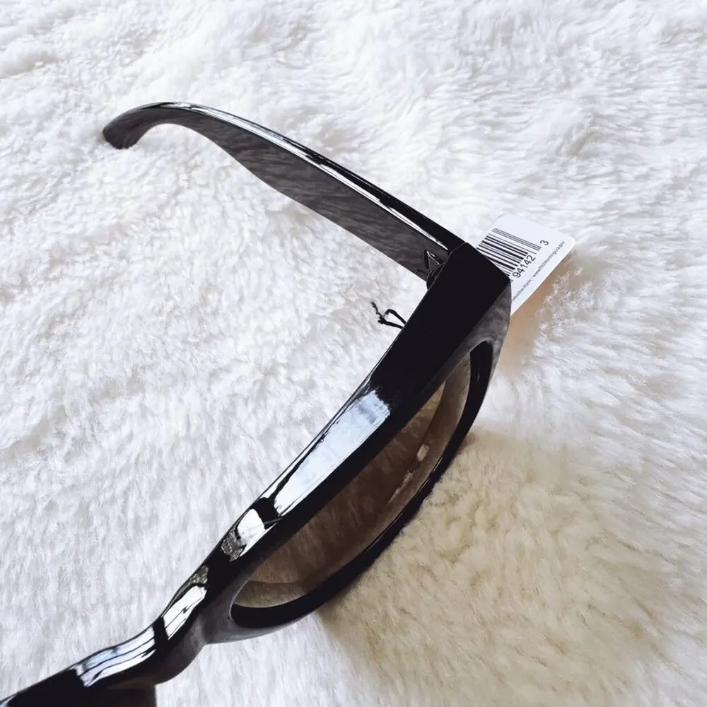 Cedric Black w/ Blue Lenses Mirrored Sunglasses